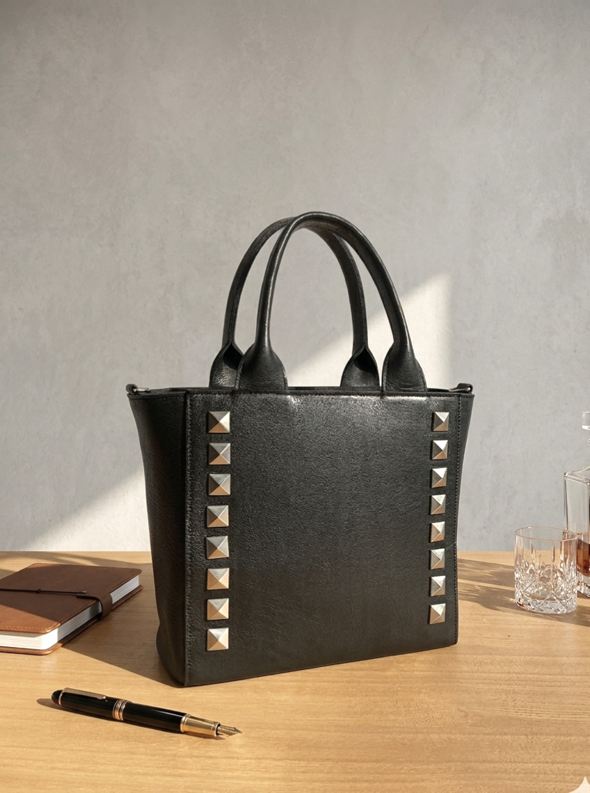 Pyramid Studs “2WAY Square Tote【LB023-6】